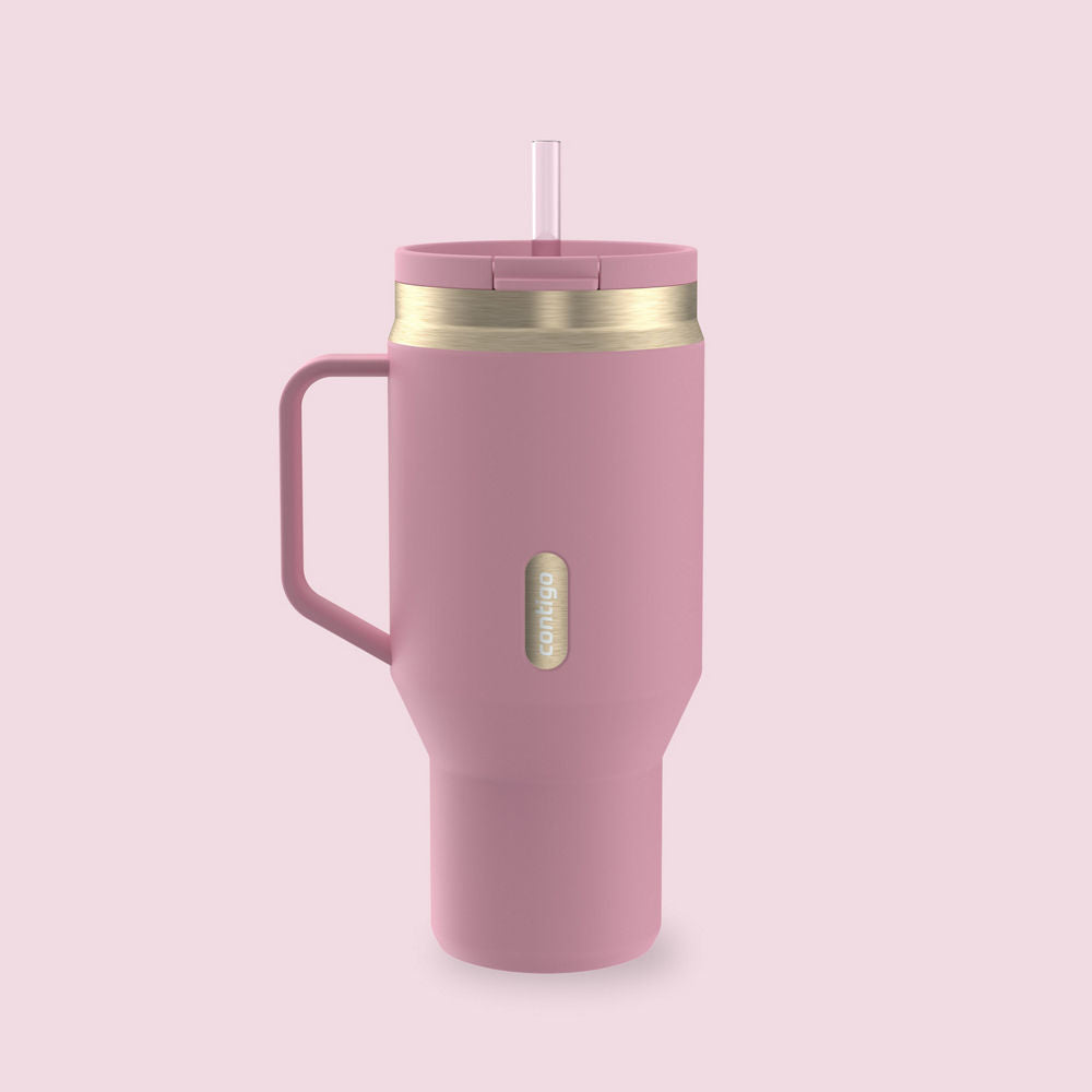 30 oz SnapSealT Tumbler (w/ Straw & Handle) - Pink Diamond Champagne